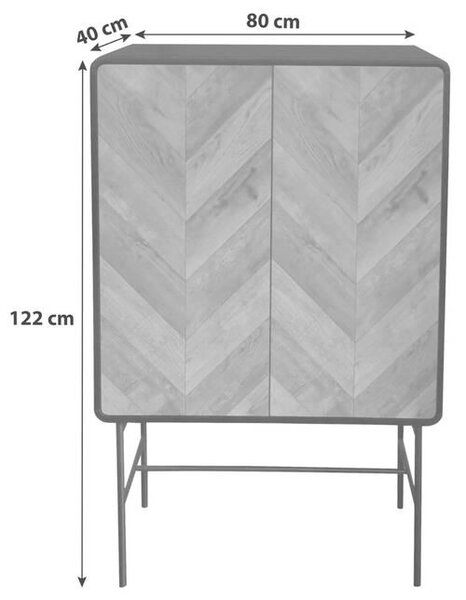 KOMODA, čierna, farba duba, 80/122/40 cm MID.YOU - Komody, Online Only