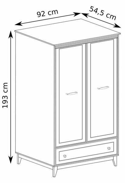 Šatníková skriňa DANNA 90 cm kašmír