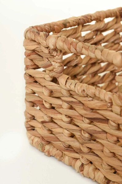 Policový kôš CESTERO, vodný hyacint, 34x24x18 cm, natur