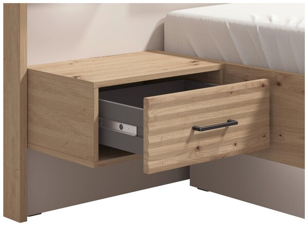 POSTEĽ S NOČNÝMI STOLÍKMI, 180/200 cm, kašmírová, dub artisan Xora - Postele