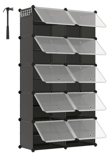 REGÁL NA TOPÁNKY, čierna, 83/156/32 cm - Online Only drobný nábytok, Online Only