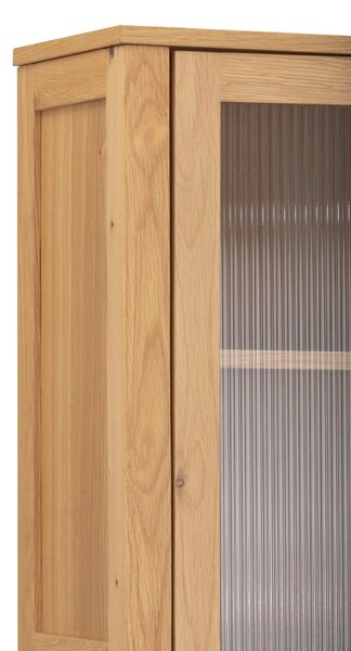 PRÍBORNÍK S VITRÍNOU, dub, prírodná farba, 140/190/40 cm MID.YOU - Sklenené vitríny, Online Only