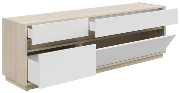 SKRINKA POD TV, biela, farba duba, 173,5/58,2/42 cm Hom`in - TV nábytok