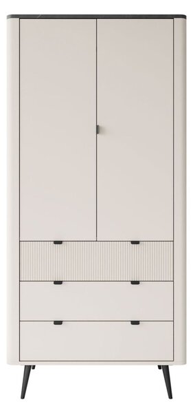 Vysoká komoda NICOLA 90 cm kašmír + sivý kameň