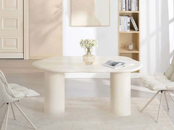 Moderný jedálenský stôl XUAN 160cm bielo - krémový