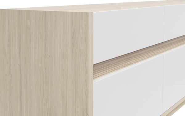 SKRINKA POD TV, biela, farba duba, 173,5/58,2/42 cm Hom`in - TV nábytok