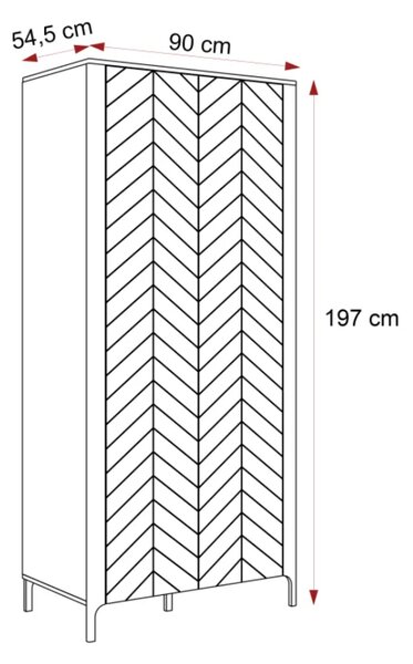 Šatníková skriňa MARCIUS 90cm kašmír