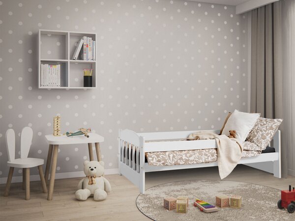 Detská drevená posteľ so zábranou 160x80 Stas - biela