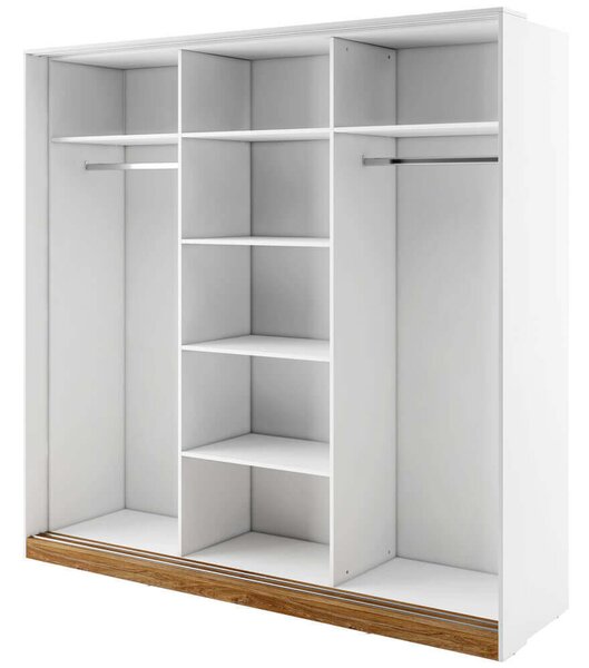 Šatníková skriňa TALIA 220cm biela + dub stirling