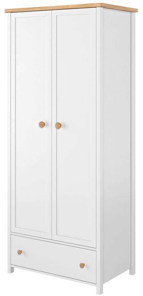 Dizajnová skriňa VERNON 85cm biela + dub nash