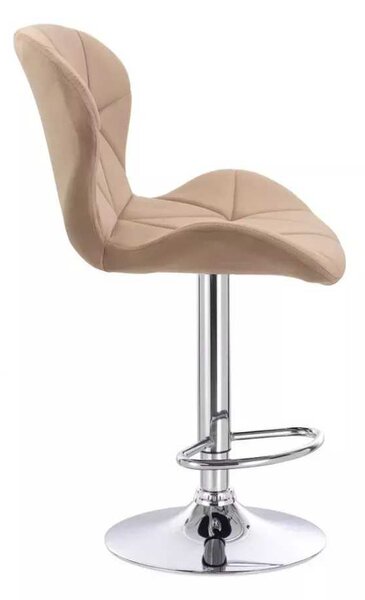 LuxuryForm DESIGN Barová stolička LIVIO VELUR na striebornom tanieri - latte