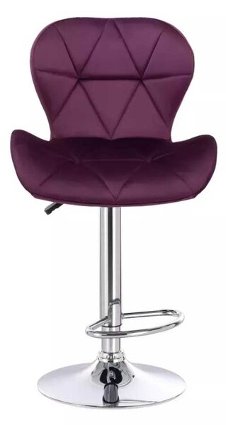 LuxuryForm DESIGN Barová stolička LIVIO VELUR na striebornom tanieri - fuchsia