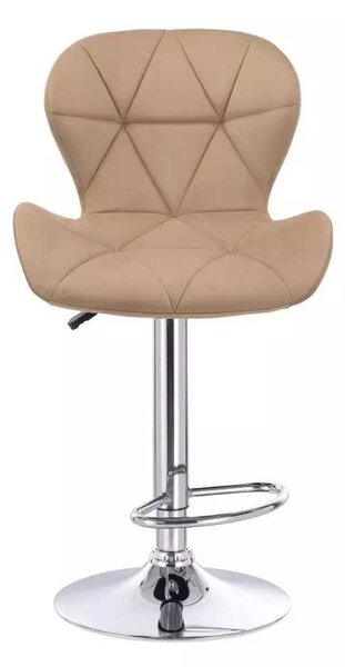 LuxuryForm DESIGN Barová stolička LIVIO VELUR na striebornom tanieri - latte