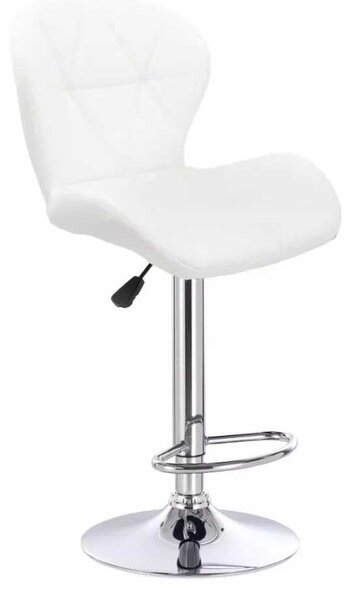 LuxuryForm DESIGN Barová stolička LIVIO na striebornom tanieri - biela