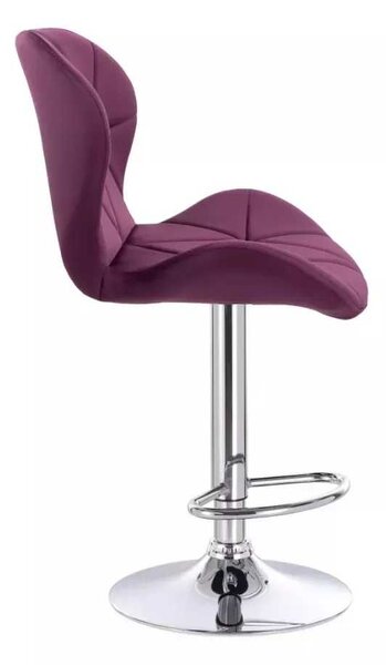 LuxuryForm DESIGN Barová stolička LIVIO VELUR na striebornom tanieri - fuchsia