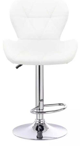 LuxuryForm DESIGN Barová stolička LIVIO na striebornom tanieri - biela