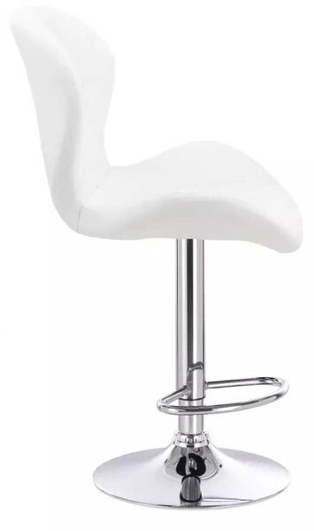 LuxuryForm DESIGN Barová stolička LIVIO na striebornom tanieri - biela
