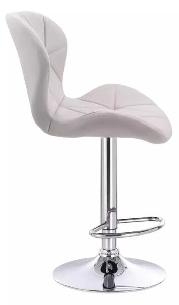 LuxuryForm DESIGN Barová stolička LIVIO VELUR na striebornom tanieri - svetlo šedá