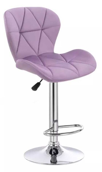 LuxuryForm DESIGN Barová stolička LIVIO VELUR na striebornom tanieri - levanduľa