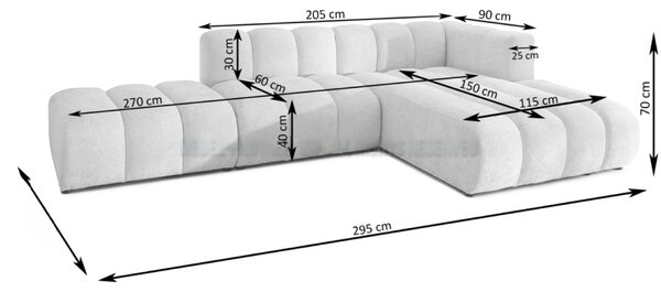 Dizajnová rohová sedačka CONRAD SKLADOM ľavá