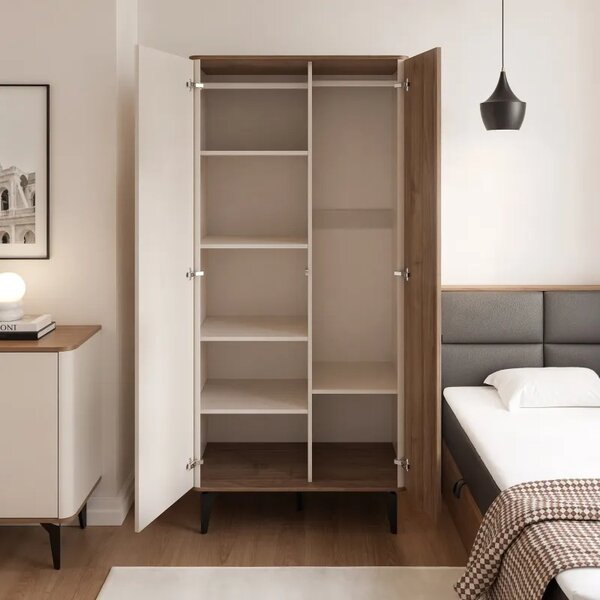 Šatníková skriňa AYLIN 88 cm orech + kašmír