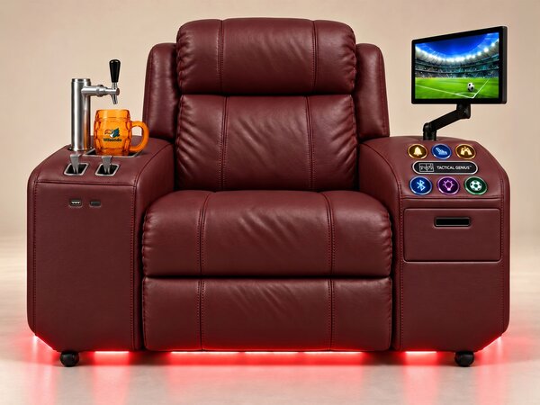 Comfy AF 18 Pro Burgundy - Masážne kreslo so smart výčapom a funkciou Tactical Genius™