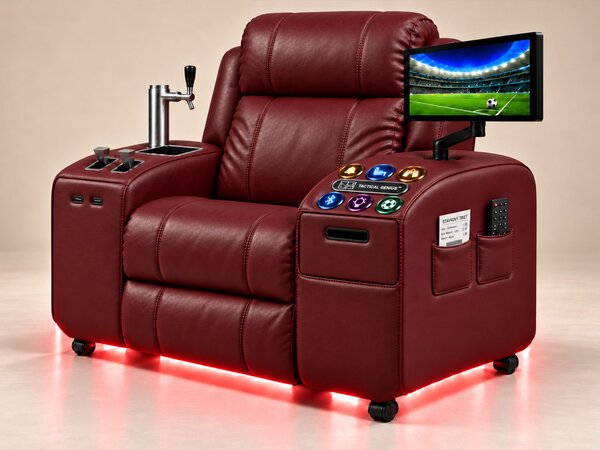 Comfy AF 18 Pro Burgundy - Masážne kreslo so smart výčapom a funkciou Tactical Genius™
