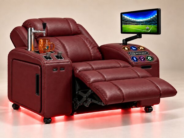 Comfy AF 18 Pro Burgundy - Masážne kreslo so smart výčapom a funkciou Tactical Genius™
