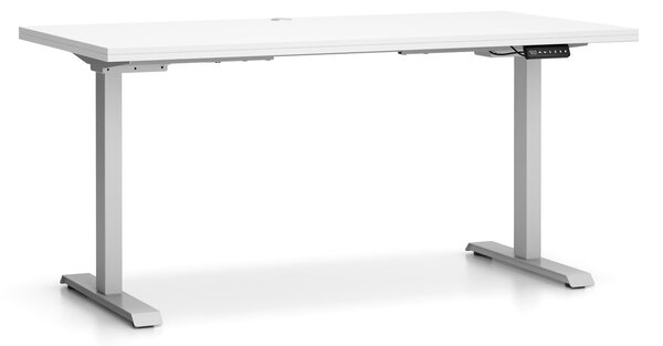 Výškovo nastaviteľný stôl SINGLE LAYERS, 160x80 cm, 2 motory, biela