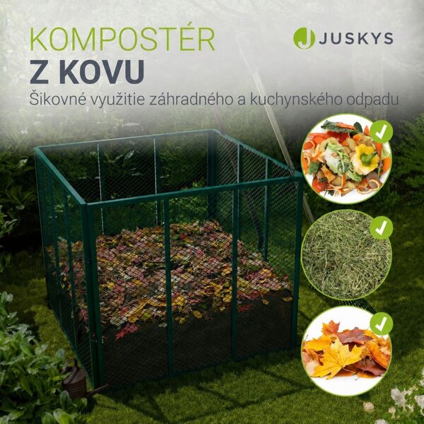Záhradný kovový kompostér 800 l - zelený, vzdušný, odolný