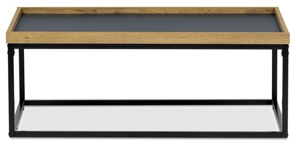 NEJBY Konferenčný stolík GARLEMXER II, 100x60, divoký dub, čierny kov
