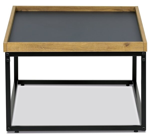 NEJBY Konferenčný stolík GARLEMXER II, 100x60, divoký dub, čierny kov