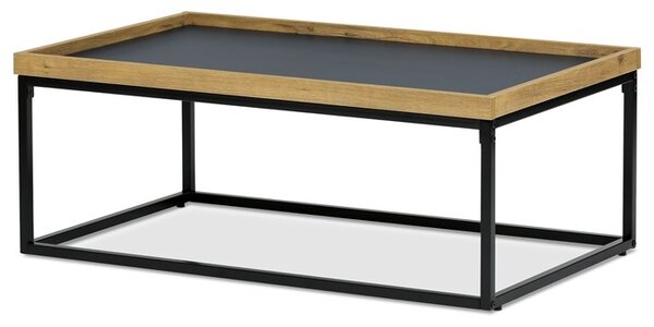 NEJBY Konferenčný stolík GARLEMXER II, 100x60, divoký dub, čierny kov