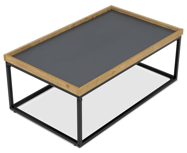 NEJBY Konferenčný stolík GARLEMXER II, 100x60, divoký dub, čierny kov