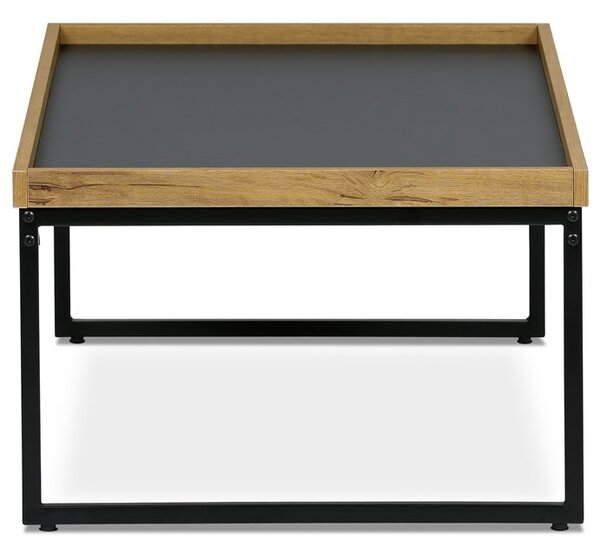 NEJBY Konferenčný stolík GARLEMXER I, 100x60, divoký dub, čierny kov