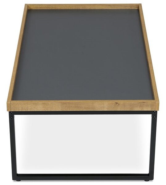 NEJBY Konferenčný stolík GARLEMXER I, 100x60, divoký dub, čierny kov