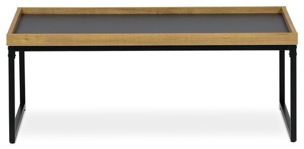 NEJBY Konferenčný stolík GARLEMXER I, 100x60, divoký dub, čierny kov