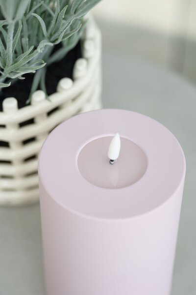 Vonkajšia LED sviečka Dusty Pink 15 cm