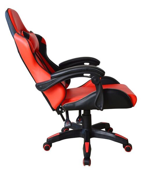 Ergonomická kancelárska stolička s vankúšikmi, čierno-červen