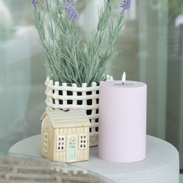 Vonkajšia LED sviečka Dusty Pink 15 cm