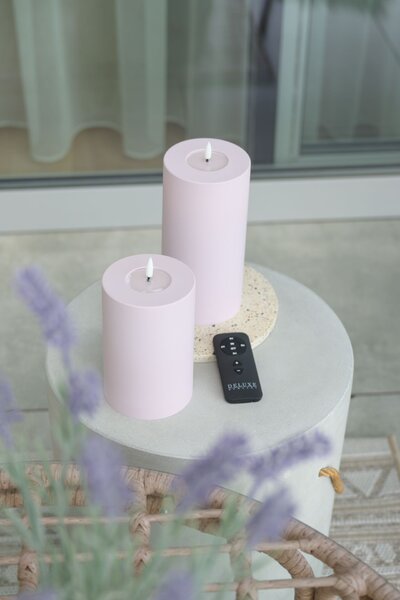 Vonkajšia LED sviečka Dusty Pink 15 cm