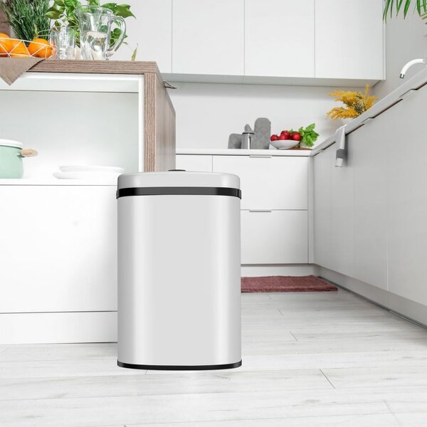 Automatický bezdotykový odpadkový kôš 50 l – biely