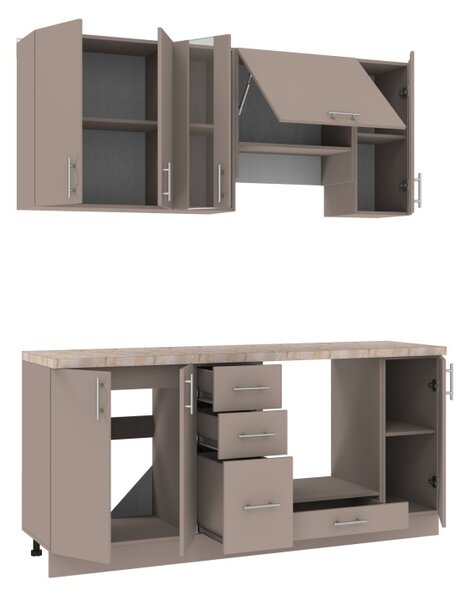 NEJBY Kuchynská linka TILERO 180 cm, toffee