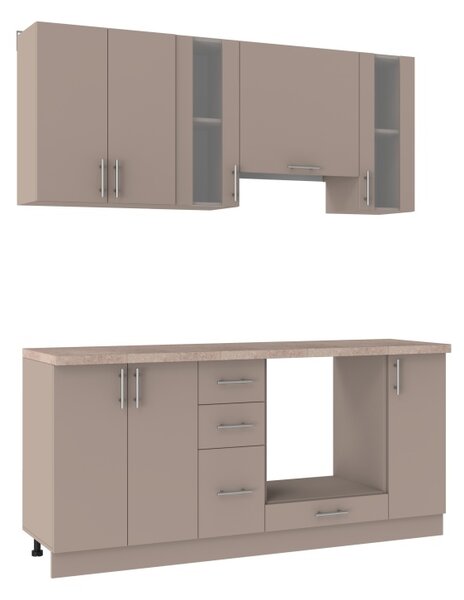 NEJBY Kuchynská linka TILERO 180 cm, toffee