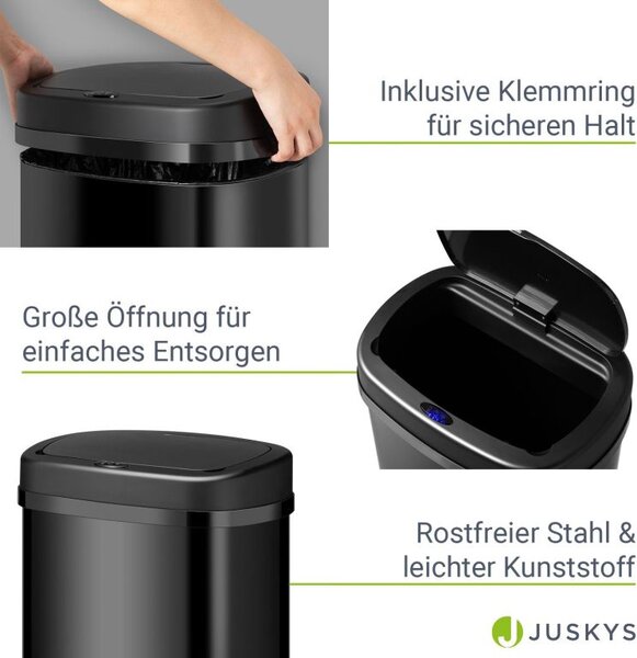 Automatický bezdotykový odpadkový kôš 50 l – čierny