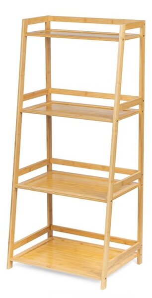 Bambusový regál so 4 policami, prírodný, 85 x 39 x 29 cm