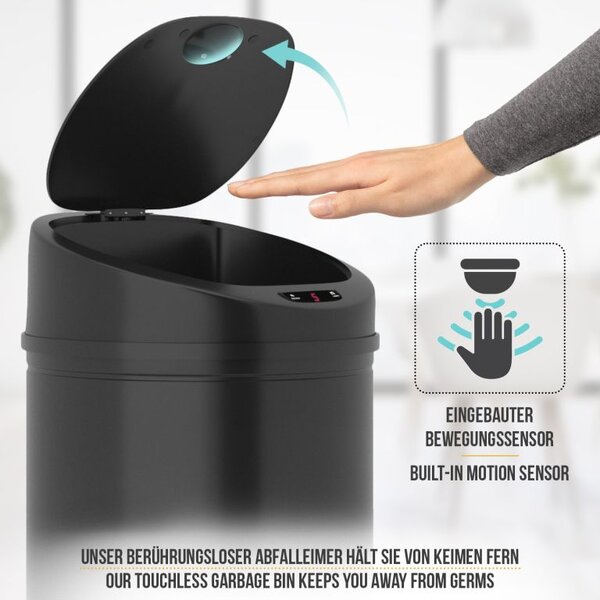 Jago automatický odpadkový kôš, 50 L, čierny