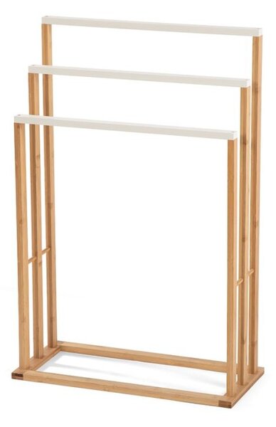 Bambusový vešiak na uteráky s tromi tyčami 82x54x24 cm
