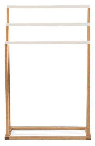 Bambusový vešiak na uteráky s tromi tyčami 82x54x24 cm