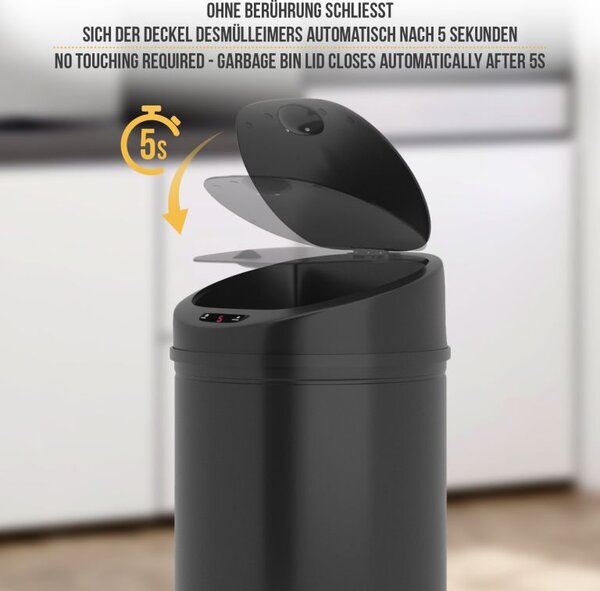 Jago automatický odpadkový kôš, 50 L, čierny